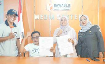 Penandatanganan Nota Kesepahaman (Memorandum of Understanding/MoU) Bawaslu Pasaman dengan National Paralympic Committee (NPC) Kabupaten Pasaman 