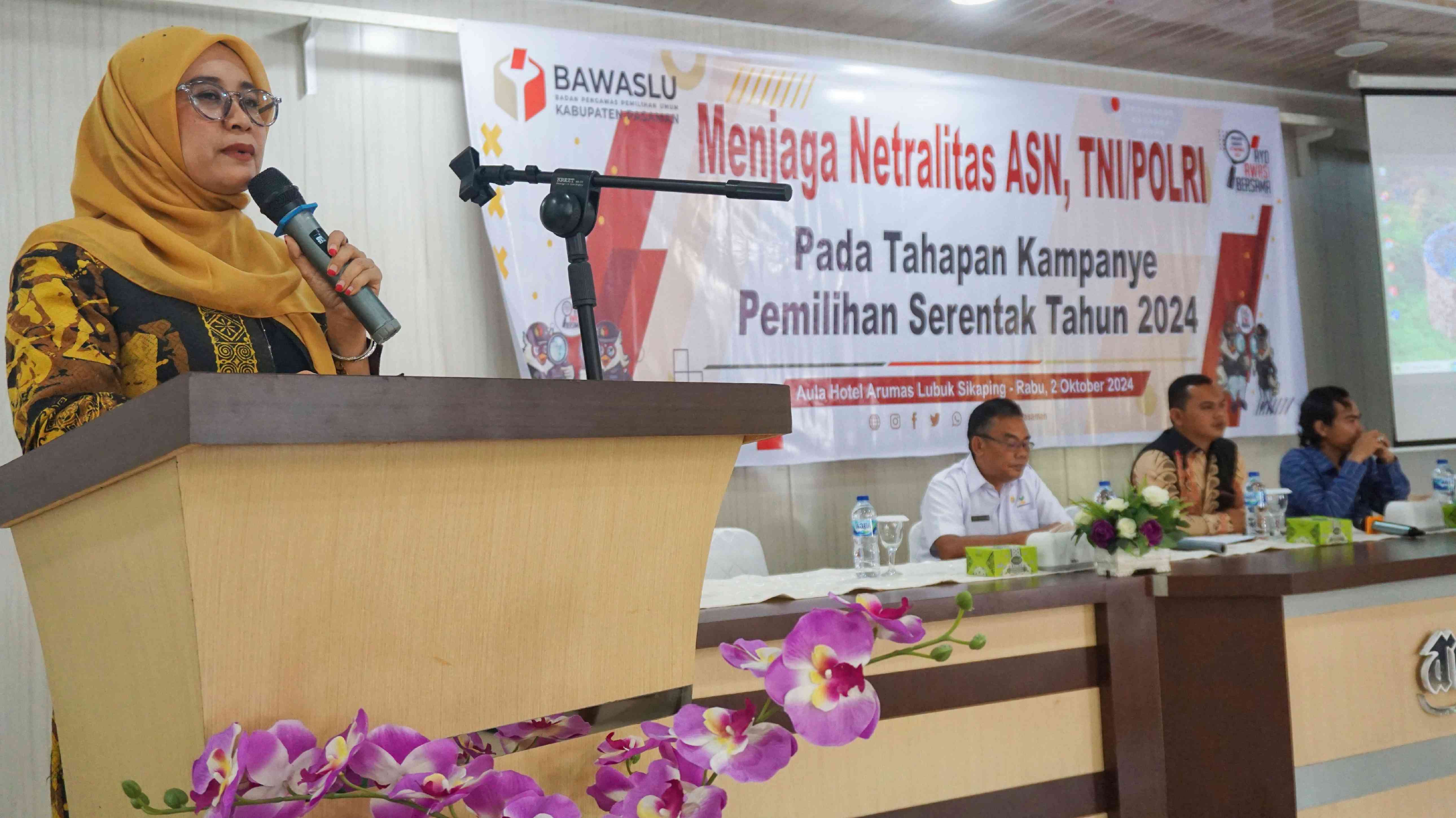 Rini Juita dalam kegiatan Netralita ASN