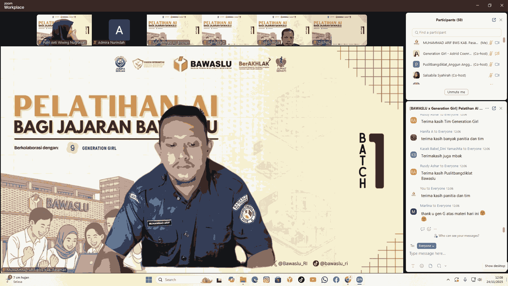 Staf Bawaslu Pasaman Ikuti Program AI Bareng Bawaslu RI