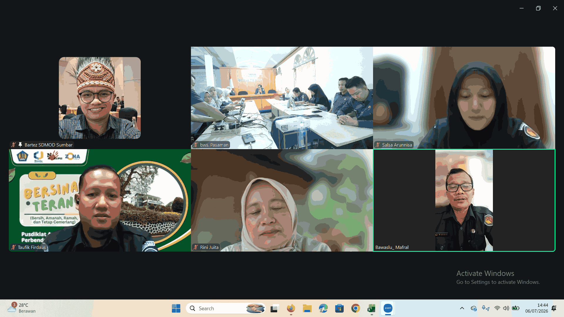  Rapat Koordinasi Pengelolaan Barang Milik Negara yang diselenggarakan secara daring melalui Zoom Meeting.
