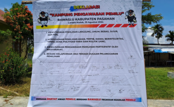 Launching Kampung Pengawasan Zero Politik Uang” di Lapangan Kantor Camat Rao Selatan