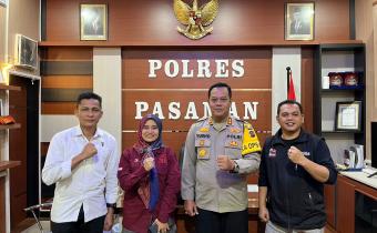 Rini Juita dan Lumban Tori pada kegiatan koordinasi dengan kapolres Pasaman