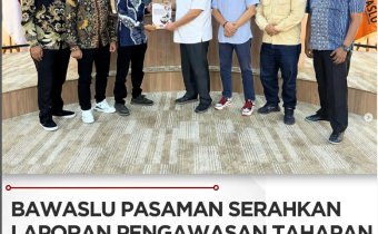 Bawaslu Pasaman Serahkan Laporan Pengawasan Tahapan Pencalonan ke Bawaslu RI